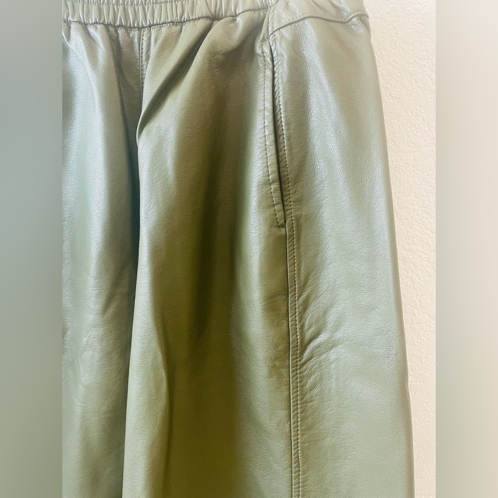 Anthropologie The Izzie Relaxed Faux Leather Barrel Pants in Holly Size XSP - Picture 4 of 4
